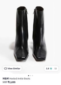 H&amp;M Leather Black Angle Boots