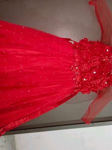 Red Floral Girls Dress