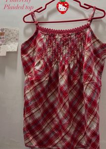Red Plaid Cami Top