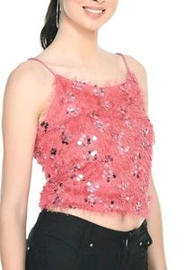 Purple Color Sequin New  Top