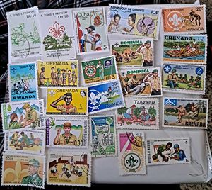 24 VTG Scout Stamps - International Collection