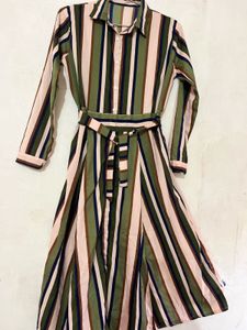 A Line Striped Dress