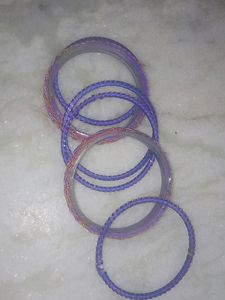 Purple Glass Bangle. Silk Thread Designed