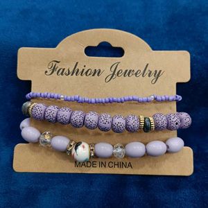 White Beaded Bracelet Set