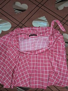 Pink Checked skirt