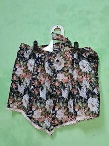 Floral Print Shorts Set