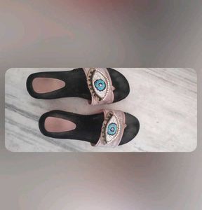 Brown Block Heel Pumps