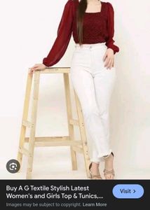 Maroon Embroidered Top