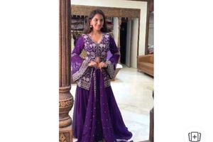 Purple Embroidered Pakistani Suit