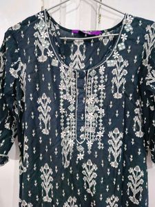 Libas Embroidered Black Kurta