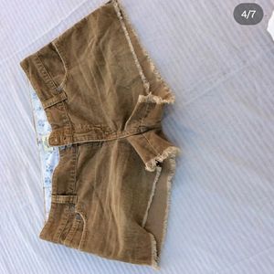 Abercrombie and Finch Frayed Mustard Coloured Corduroy Shorts