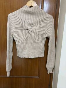Knit Twist Front Sweater