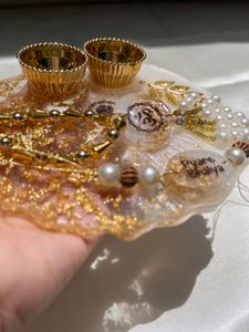 Resin Rakhi And Puja Thali Combo