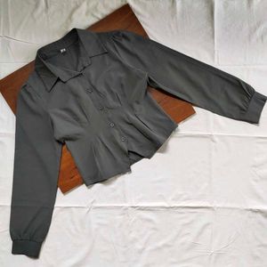 Elegant Gray Long Sleeve Shirt