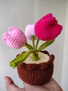 Crochet Tulip Potted Plant