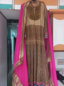 Full Work Long Gown With Dupatta