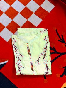 Elegant Embroidered Kurta and Net Dupatta