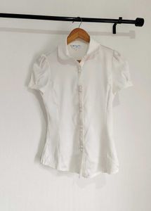 Y2k Pearl Button down Shirt