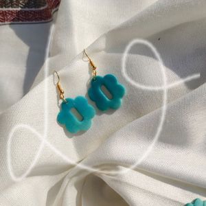 Combo Earrings Handmade Emerald Blue
