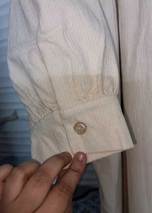 New Elegant Beige Midi Dress