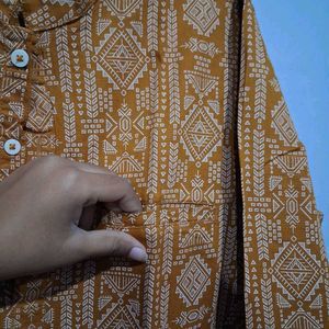 Patterned Bandhgala Style Shirt