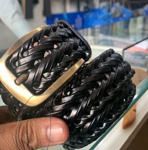 Luxury Braided Full Grain Leather Belt Handcrafted