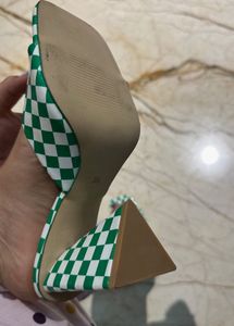 Green Checkered Heels