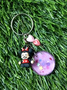 Resin Keychain || Minnie Mouse || Pink