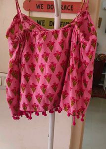 Pink Floral Print Top