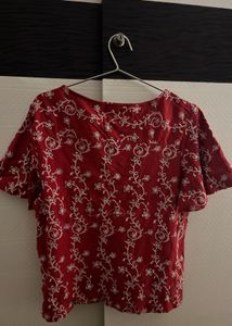Embroidered Crop-Top