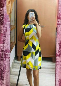 Abstract Print Bodycon Dress