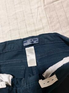 Blue Cargo Pants with Belt