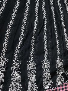 Elegant Black Embroidered Anarkali Kurta