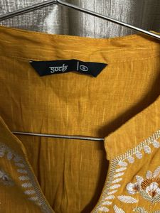 Soch (S)  Mustard Embroidered Kurti