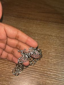 Silver Bike Chain Friendship Band Bracelet