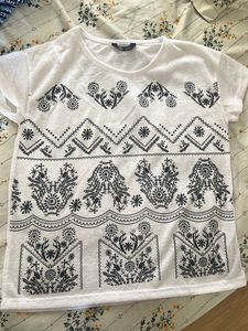 DNMX White Floral Print Top