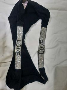 vs Black Bottoms with Rhinestone Detail