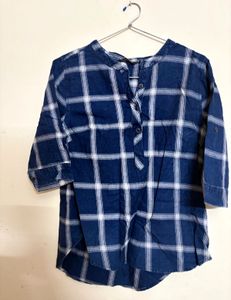 Blue Plaid Top