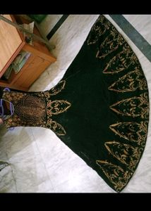 Designer Gown 🔥❤️ Dark Green Velvet