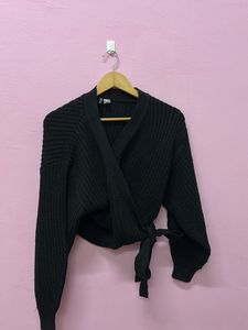 Black Wrap Sweater