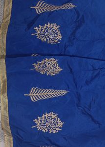Unstitched Blue And Red Kurta