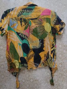 Tropical Print Shirt ,White Top attached  Inside
