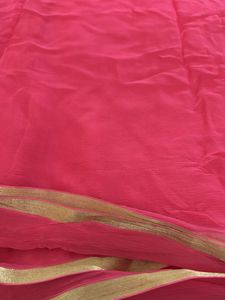 Elegant Pink Chiffon Saree