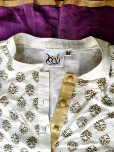Elegant Printed Kurta with beautiful gold tinge