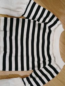 Striped Black &amp; White Top