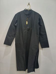 Silk Kurta Chudidar Set(Black With Work)