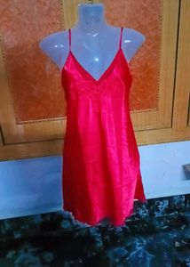 Red Silk Lace Nightgown