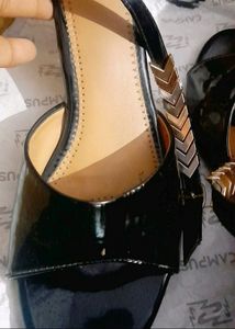 Black Denim Heels For Women