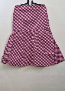Plaid Flared Skirt