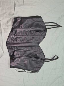 Faux Leather Black Corset Top